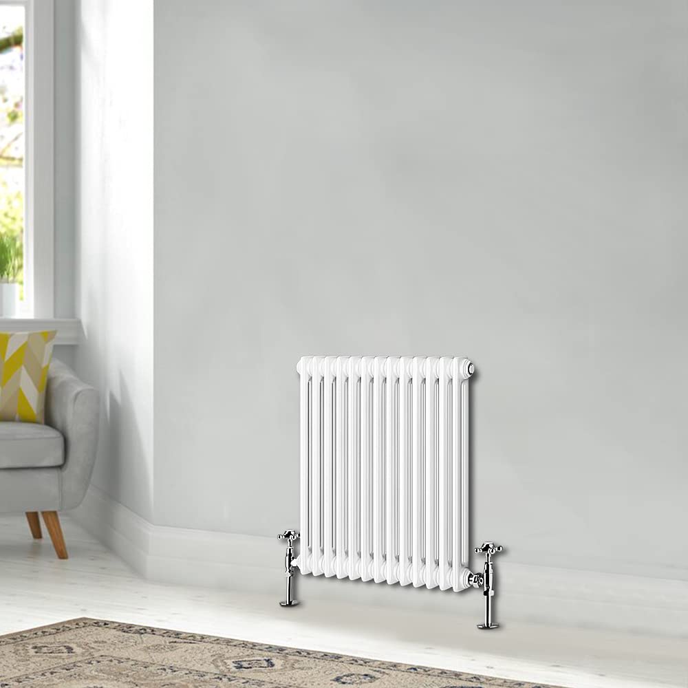 Blümme White Traditional 600 X 605Mm Horizontal Cast Iron Radiator Central Heating Radiators Double Column