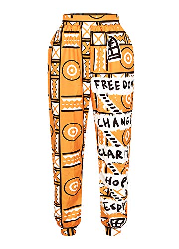 Liliam Women's Boho Floral Print Harem Pants High Waist Hippie Pants Trousers with Pockets4