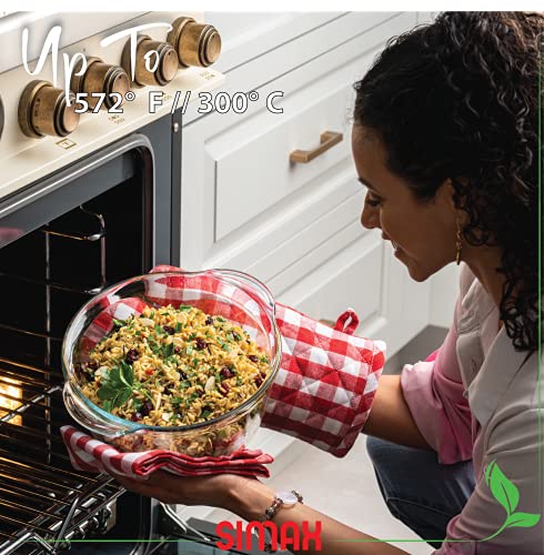 Simax Casserole Dish With Lid, Glass Casserole Dish, Holds 96 Oz (3 Quarts), Oven To Table Serving Dish, Microwave, Dishwasher, And Oven Safe Cookware #TOP2