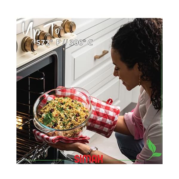 Simax Casserole Dish with Lid, Glass Casserole Dish, Holds 96 Oz (3