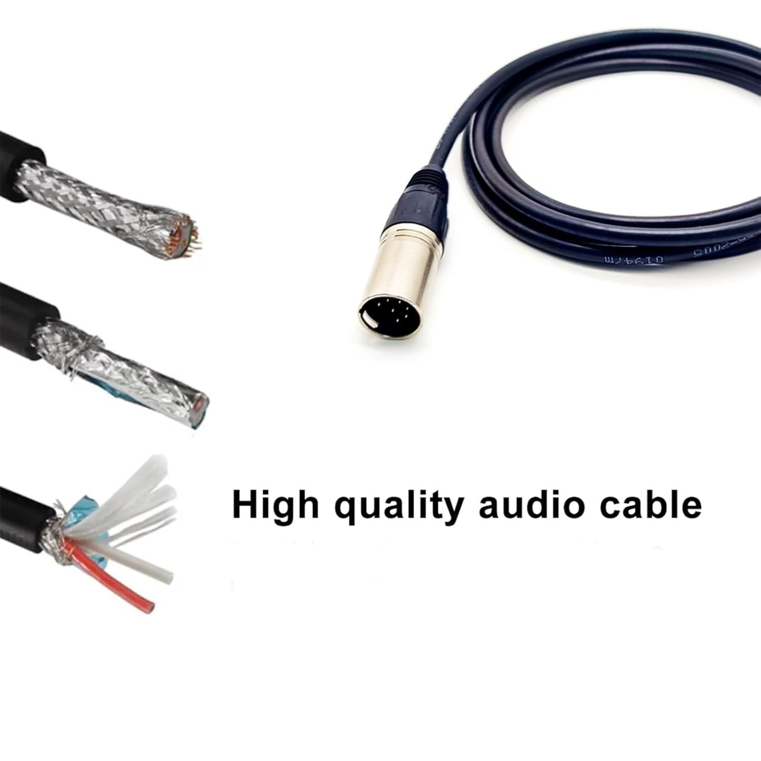 7-pinowy kabel mikrofonowy XLR, złącze XLR, zbalansowany męski na żeński kabel audio do mikrofonu i interfejsu audio (3 m)