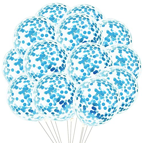50 Piezas Globos de Confeti Azul Claro Globos de Confeti de Látex Globos de Fiesta Azul Claro para Fiesta de Cumpleaños Boda Compromiso Aniversario Baby Shower Graduación Decoración Cover