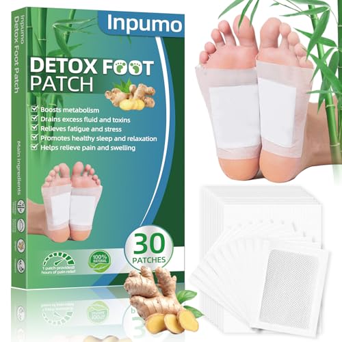 Inpumo Parches de desintoxicación para pies, almohadillas orgánicas naturales para eliminar toxinas, aliviar el estrés corporal, eliminar toxinas, limpieza profunda, mejorar la calidad del sueño