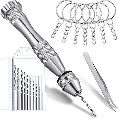 Pin Vise Hand Drill Bits Set 10 Pieces Twist Drill Bits (0.8-3 mm)