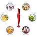 Elite Gourmet Electric Immersion Hand Blender, Mixer, Chopper, 1-Touch Control Multi Purpose Hand Blender Stick, Mixer, Chopper, 150 Watts One-Touch Control For Soups, Sauces, Baby Food, Red