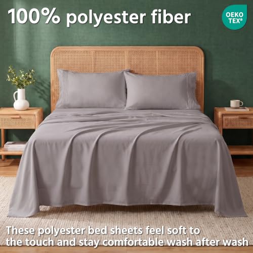 Popfavor Deep Pocket Queen Sheet Set, Cooling Bedding with Side Pockets - image 3