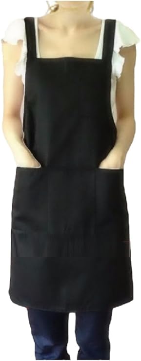Amazon H型 エプロンワンピース カフェ 無地 防水 デニム キッズ シンプル 標準タイプ 黒 ブラック P416 エプロン オンライン通販