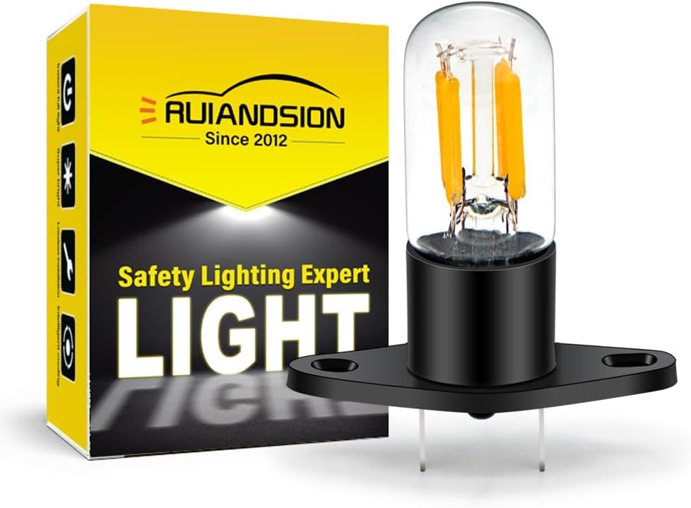 Ruiandsion T170 Z187 LED Microwave Light Bulb White AC 110-130V Filament LED chip 4SMD LED Filament Light for Universal Microwave Pear Oven Lamp Pack of 10