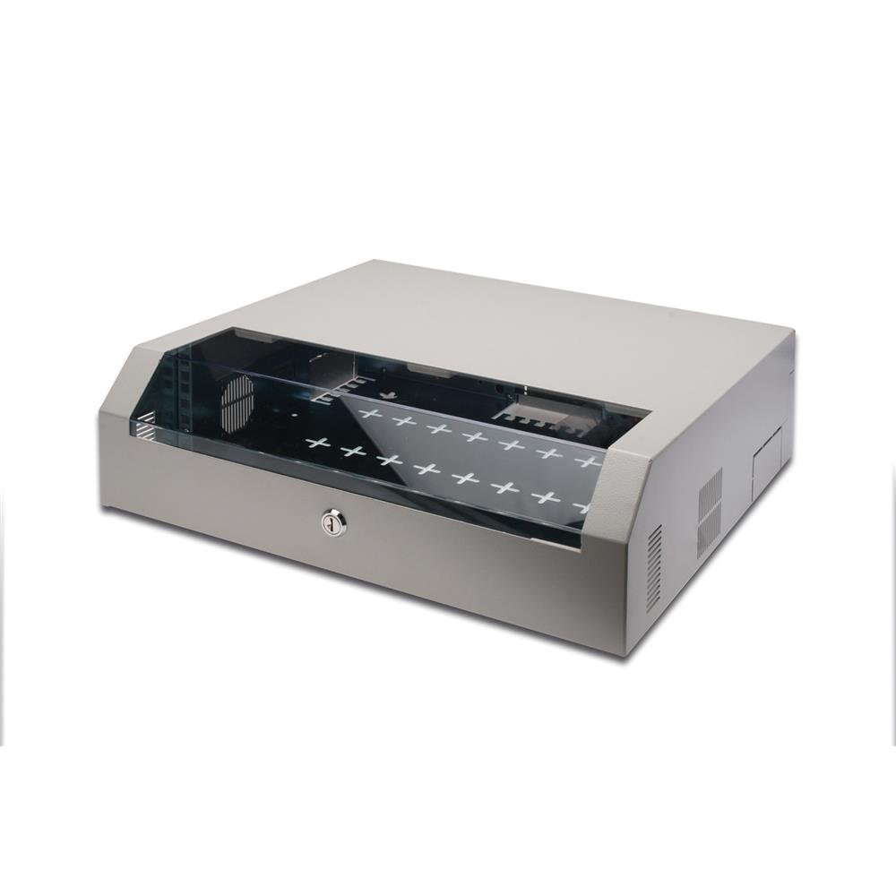DIGITUS Netzwerk-Schrank 19 Zoll 3 HE + 2 HE Horizontale Aufputz-Wandmontage Kompakt Traglast 30 kg Grau
