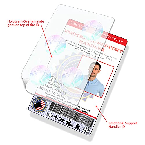 Xpressid Holographic Emotional Support Handler Id Card | Includes Registration To National Dog Registry #TOP4