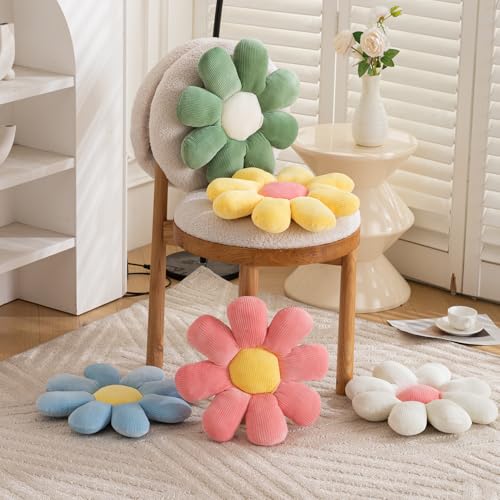 Image of HOKIPO Flower Shaped Plush Throw Pillow Cushion for Sofa, Couch, Chair, Bed, Bedroom, Nursery, Props or Home Decor - 37 cm, Baby Pink (AR-5921-PNK)