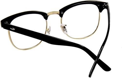 Miniatura 3 de Shiratori Nueva moda vintage medio marco semi-Rimless lente claro gafas