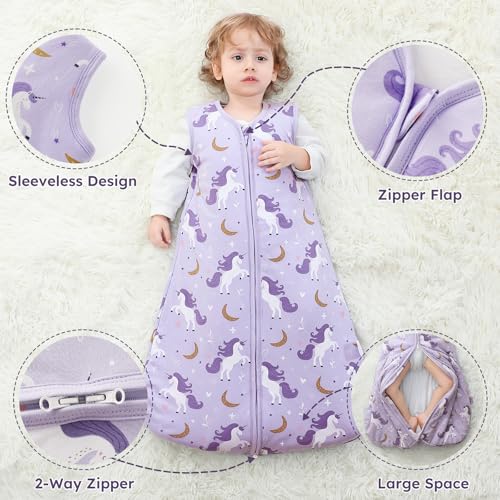 Image of Yoofoss Baby Sleep Sack 0-6 Months, TOG 2.5 Baby Wearable Blanket with 2-Way Zipper, 100% Organic Cotton Fabric Winter Newborn Sleeping Sack, Warm Soft Comfy