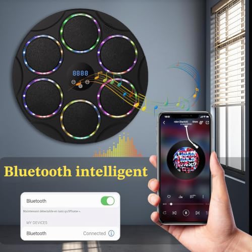 Yopyuenn Machine de boxe musicale colorée murale intelligente pour l'entraînement à la maison et à la salle de sport pour adultes et enfants – vue 5