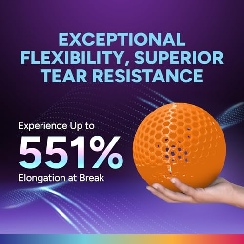 Image of OVERTURE TPU High Speed Filament 1.75mm Flexible 95A Roll, 3D Printer Filament, Fit Most FDM Printer(HS TPU Orange)