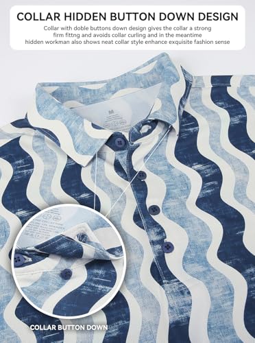 Image of Alex Vando Mens Golf Shirts Short Sleeve Breeze Quick-Dry Print Polo Shirt