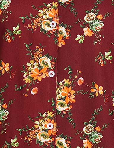 Image of Longies Women's Rayon Pyjama Night Suit Pajama Set (LCHSV001 Red011 M)