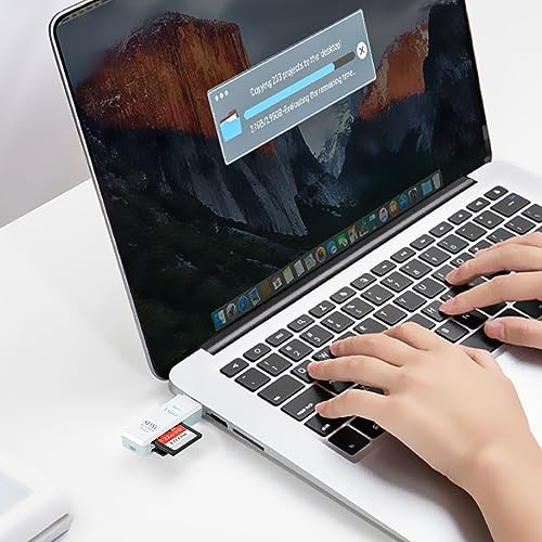 Image of USB3.0 Micro SD Card Reader, 5Gbps 2-in-1 SD Card Reader to USB Adapter, Wansurs Memory Card Reader for SDXC, SDHC, MMC, RS-MMC, Micro SDXC, Micro SD, Micro SDHC and UHS-I Cards (1Pack White)