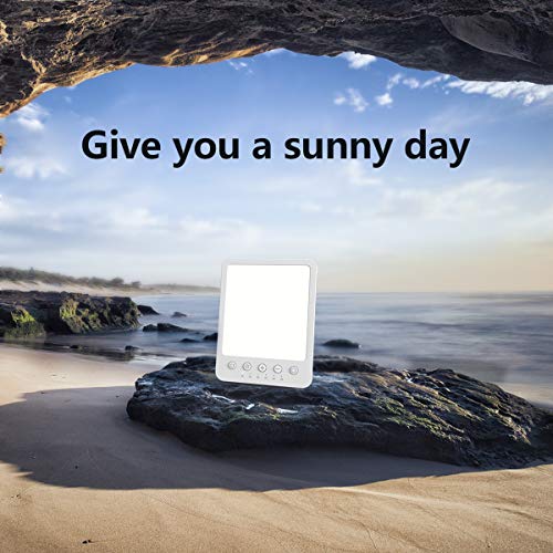 Magicteam Therapy Sun Lamp 10000 Lux Led White Warm Light With 10 Adjustable Brightness And 7 Timer With Memory Function And 2 Flexible Placement (White) #TOP7