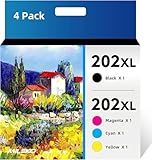 202XL Ink Cartridges Remanufactured Replacement for Epson 202 XL 202XL T202 XL Ink Cartridges to use with Epson Workforce WF-2860 Home XP-5100 All-in-One Inkjet Printer (4 Pack)