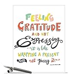 Jumbo Thank You Card w/ Envelope 8.5 x 11 Inch - 'Words of Appreciation' Big Greeting Card - Feeling Gratitude and Not Expressing It Is Like Wrapping a Present and Not Giving It - Thanks J9633ITYG