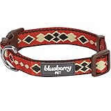 Blueberry Pet 3 Patterns Tribal Print Splendid Burnt Orange Braided Adjustable Dog Collar, Medium, Neck 14.5