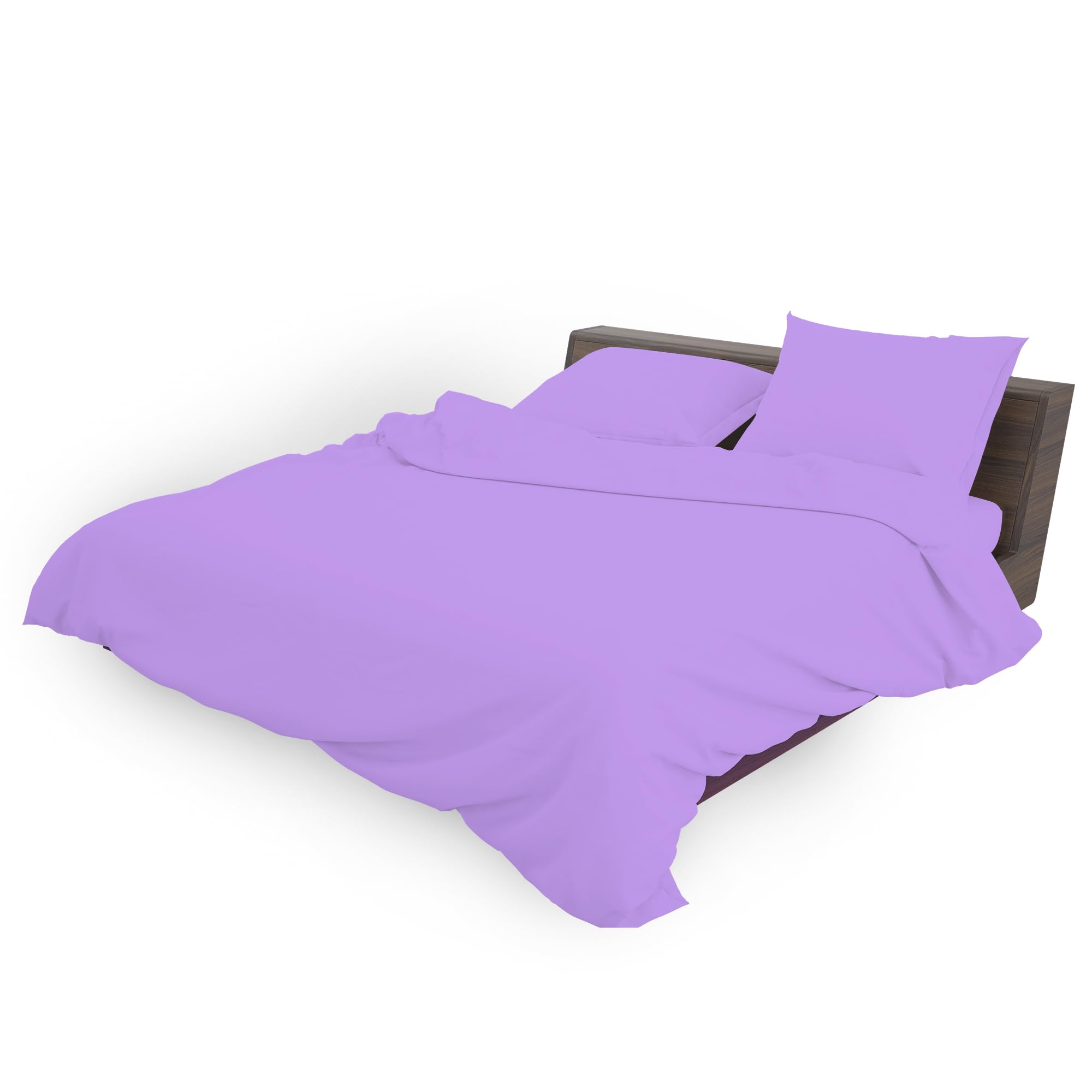 HOME ACE Poly Cotton Lilac Double Duvet Cover and Pillowcases Set - Polycotton Quilt Cover Bedding Set Double Bed - 200 x 200CM with 2 Pillowcases 50 x 75CM