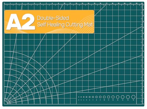 Tujurich Self Healing Cutting Mat 17 x 23 Double-Sided Rotary Cutting Mat for Sewing Quilting Scrapbooking & Craft Large Craft Cutting Board for Hobby Use(A2)