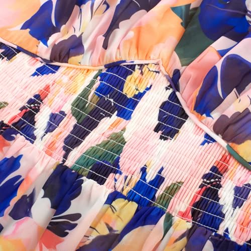 Image of GRACE KARIN 2026 Women's Summer Floral Wedding Guest Dress,Beach Flowy A Line Maxi Off Shoulder Bridesmaid Dresses