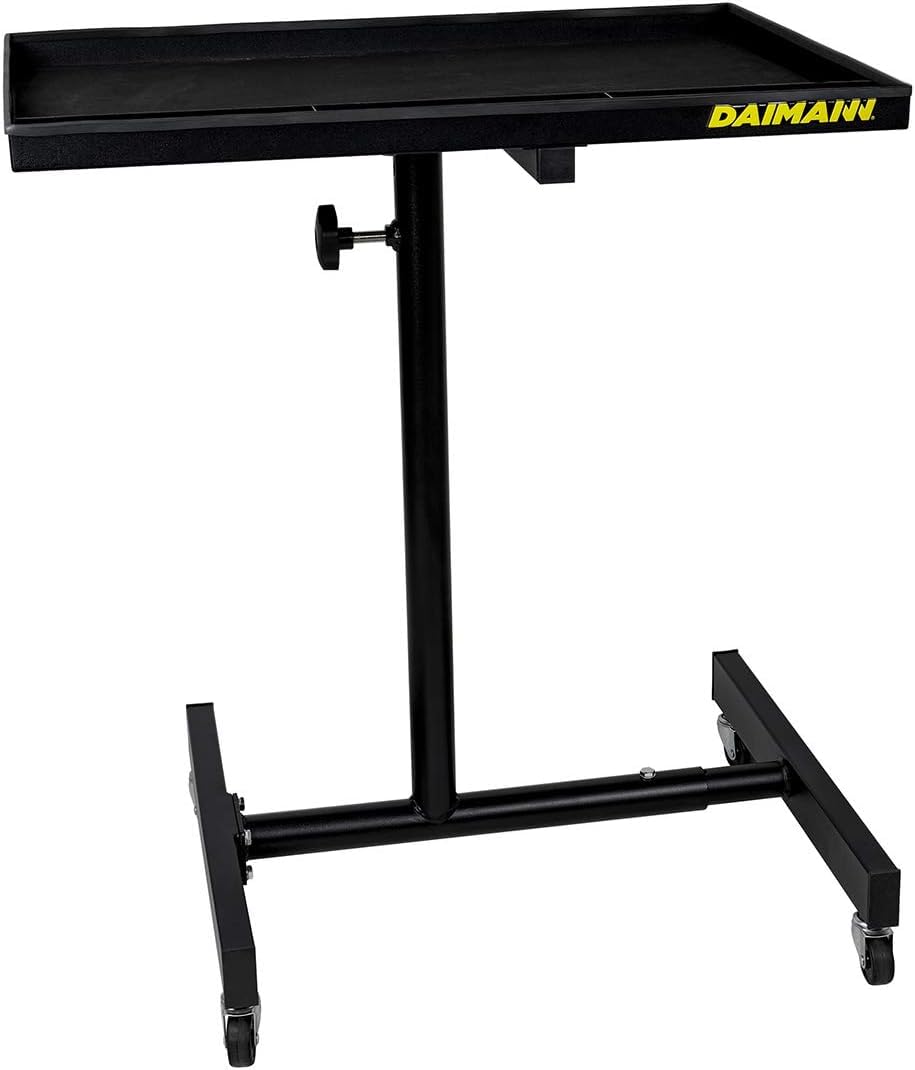 Tavolino Portatile Regolabile in Acciaio con Ruote - Modello FT01, Ideale per Officina e Garage