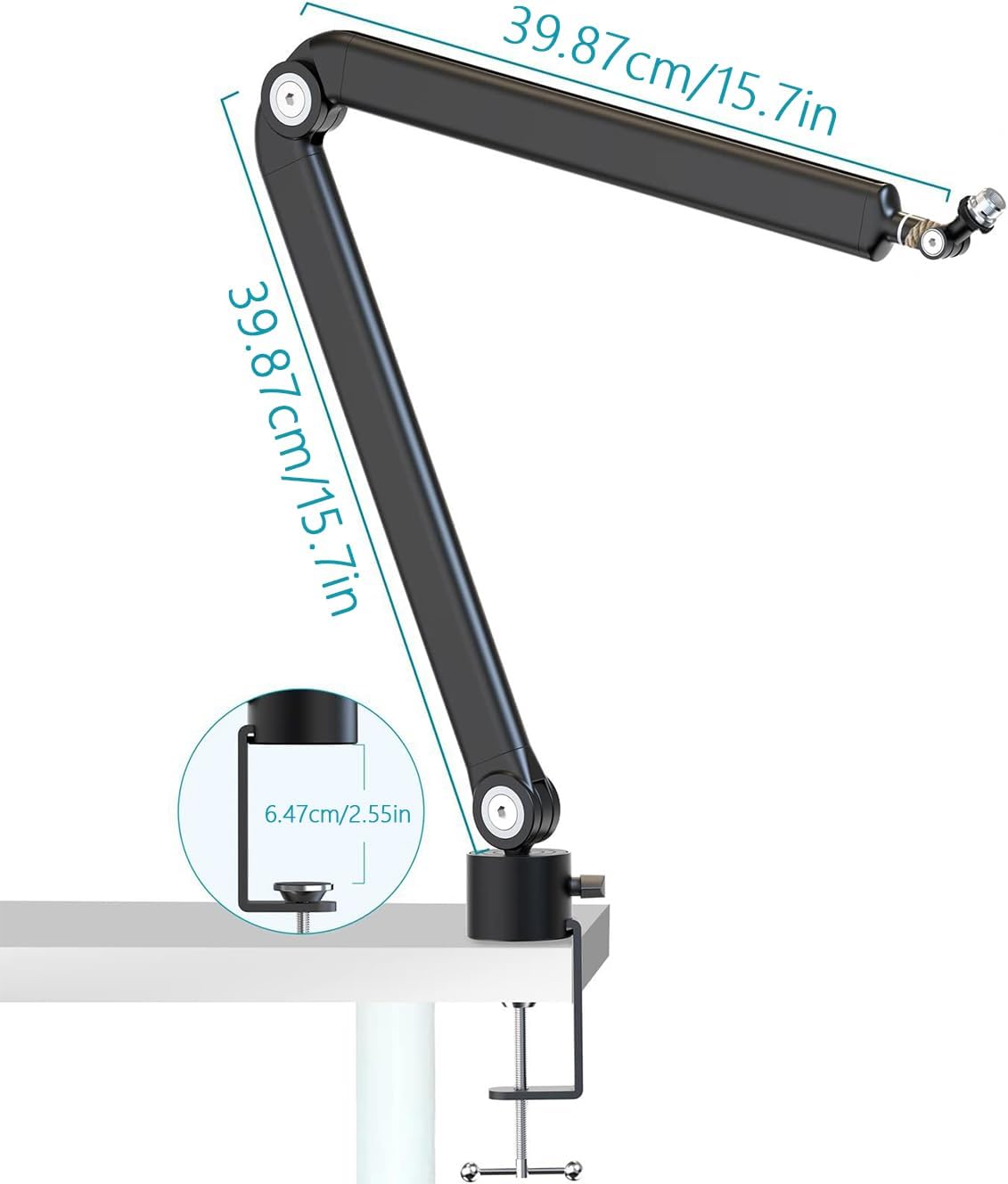 ブームアーム調整可能 360 回転マイク頑丈なステンレス鋼マイクデスクテーブルスタンド折りたたみ式はさみ安定したマウント