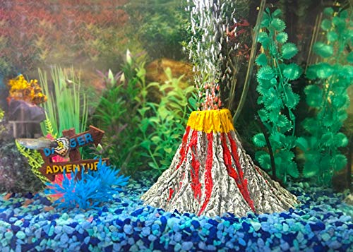 Uniclife Aquarium Volcano Ornament Kit with Air Stone Bubbler Fish Tank Decorations - Image 3
