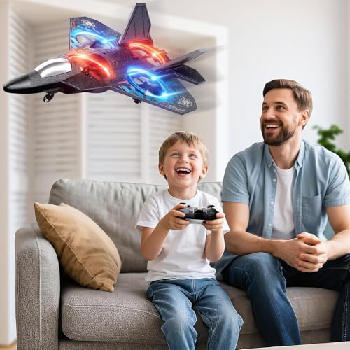 Image of Toysmenia Foam Remote Control Airplanes Rc Planes for Kids Adults 4-8, Remote Control Planes Fighter Jet with Light, 360 Flip Fighter Jet Toy, Gravity Sensing, Stunt Roll, Gifts