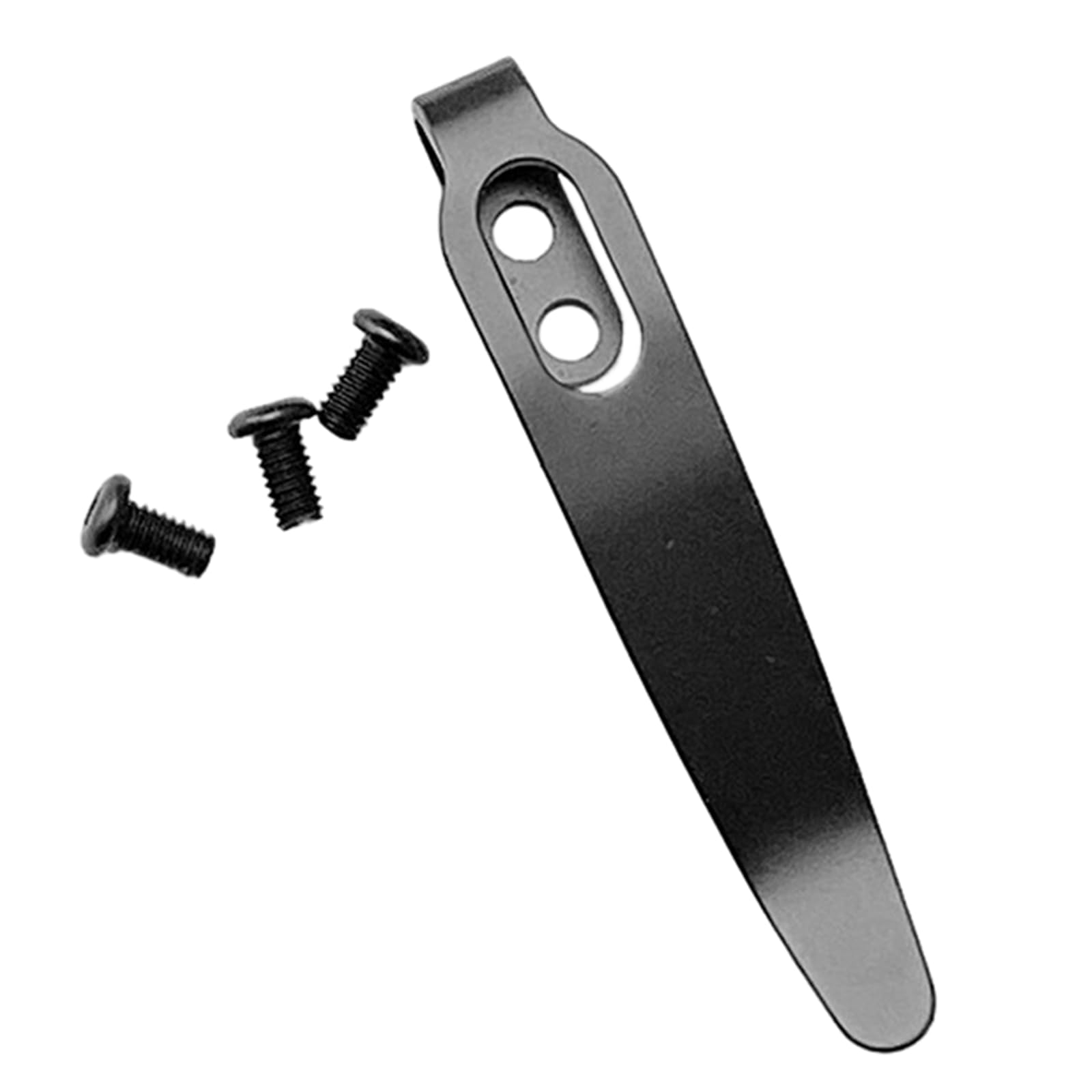 Casno Black 1Set With 3Pcs Screws Knife Stainless Steel Back Clip Pocket Waist Clamp Fold Knives Handle Make Accessories Parts Stainless Steel Knife Back Clip