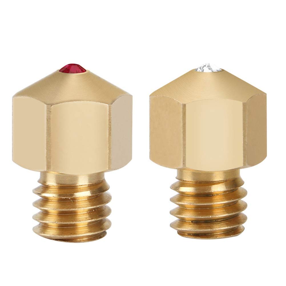 Druckerteile 1 stücke Gewinde Design Rubin 0,4 MM Messing Düsenspitze Extruder Düse Druckkopf Kompatibel für MK8 3D Drucker Ersatzteile