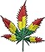Marijuana Leaf Weed Sew on Iron on Embroidered Applique Patch - Multicolor