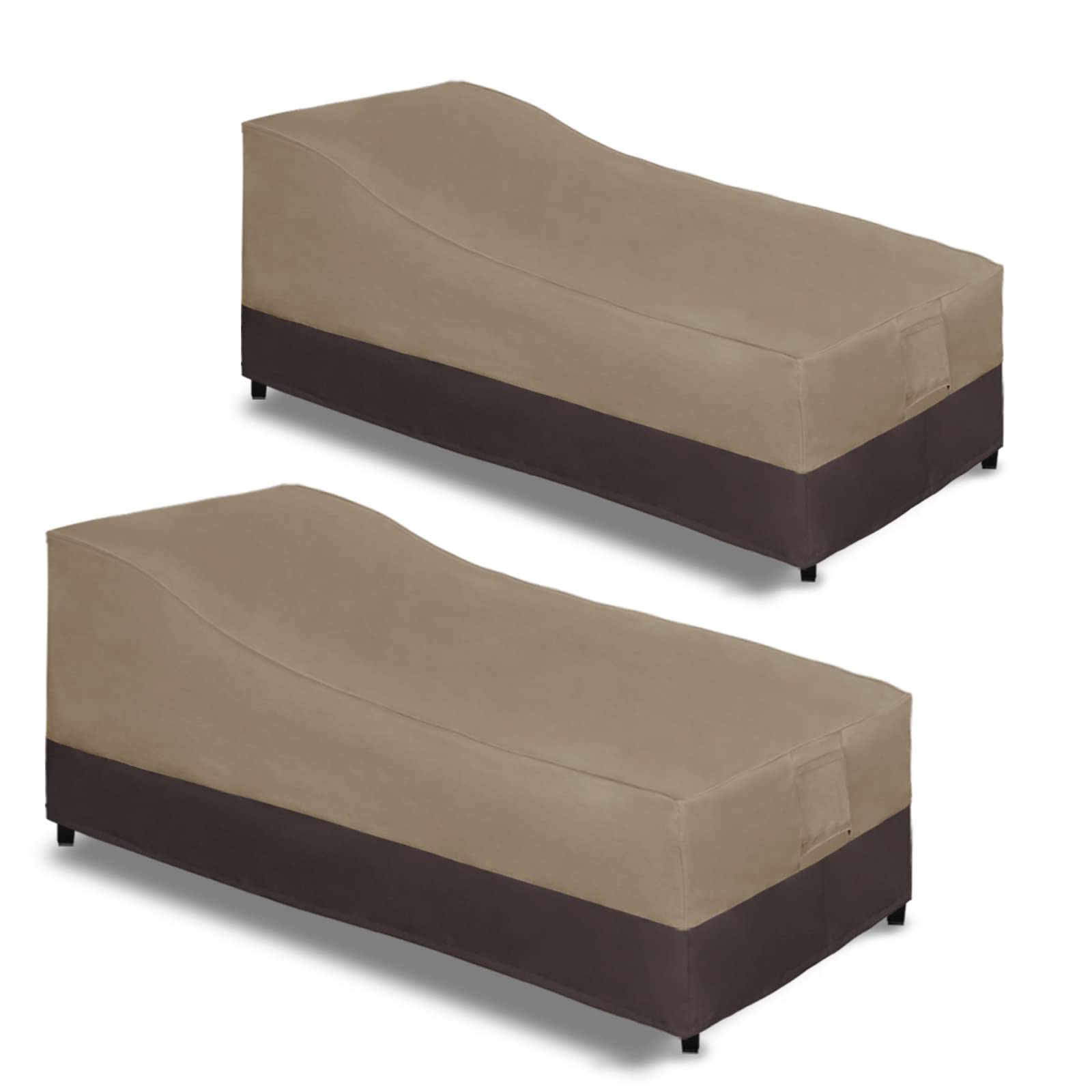 Easy-Going Funda impermeable para tumbona para exteriores, funda resistente al viento para silla de patio, funda para muebles de exterior con ventilación de aire, paquete de 2 unidades de 84 pulgadas