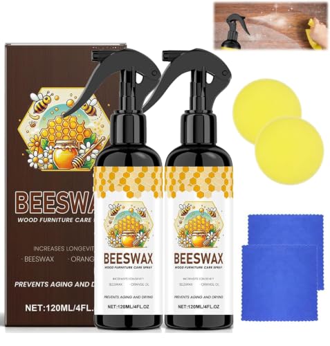 VOGUZY 2pcs Beeswax Wood Polish Spray