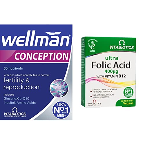 Wellman Conception 30 Tablets Support Pack with Vitabiotics Ultra Folic Acid