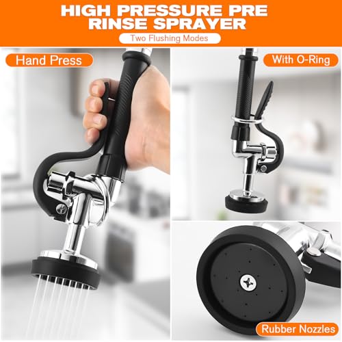 Image of 25 inch Height Commercial Faucet with Sprayer Commercial Sink Faucet