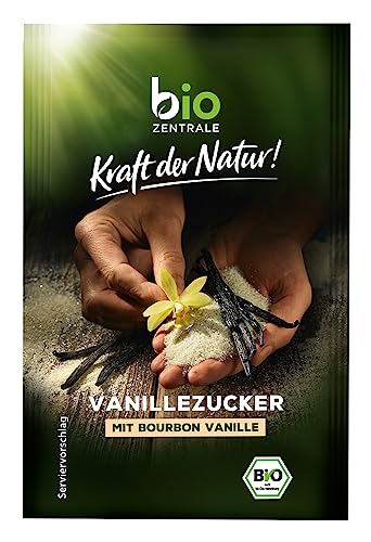 biozentrale Vanillezucker | 3 x 8 g Päckchen (3er Pack) | aus echten Bourbon-Vanilleschoten und Rohrohrzucker | vegan, gluten- und laktosefrei | zum Backen und Verfeinern