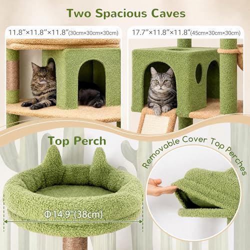 Heavy Duty Cat Tree for Large Cats with Scratching Posts & Cozy Condo - Image 4