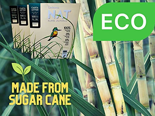 Ledesma Nat, Letter Size (8.5"X11") Natural Sugarcane Pulp Printer Paper, For All Office And Photocopy Printers, Designs, Crafts / 3 Reams (1500 Sheets) #TOP1