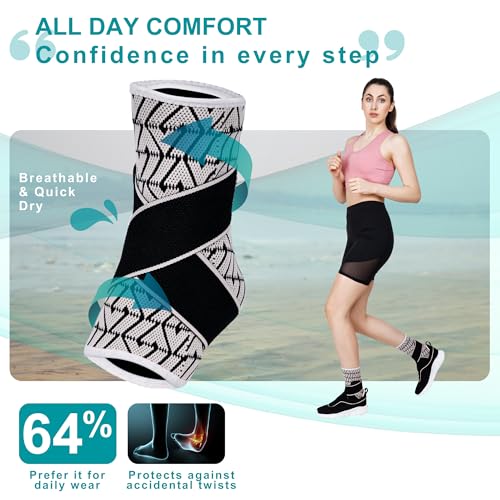 Image of Dr Fitzy Neuro Ankle Binder Cap for Pain Relief, 3d Compression Neuropathy Socks with Ankle Belt Band, Ortho Leg Ankle Support Women and Men, Orthopedic Foot Sleeve Brace with Anti Slip Grip (Pink, One Size)