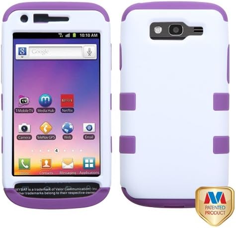 MYBAT SAMT769HPCTUFFSO009NP Premium TUFF Case for Samsung Galaxy S Blaze 4G - 1 Pack - Retail Packaging - Ivory White/Electric Purple