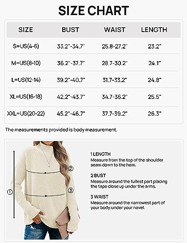 Merokeety Women's Long Sleeve Turtleneck Cozy Knit Sweater Casual Loose Pullover Jumper Tops #TOP4
