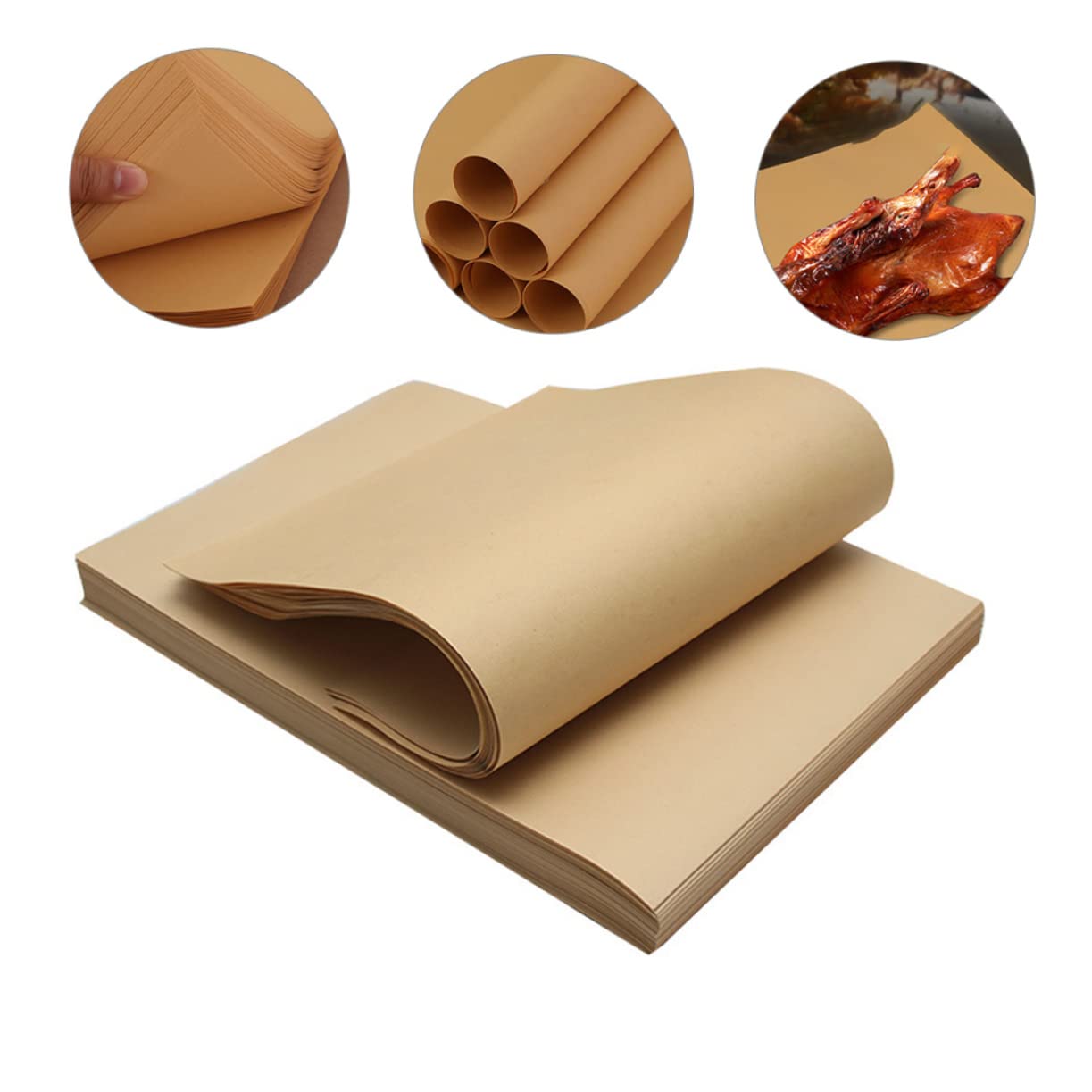 Mipcase Papel Para Envolver Alimentos y Sándwiches 29x29 Cm 70 g Antidesgarro Papel De Comida Para Uso Alimentario Restauración y Picoteo Hoja Individual