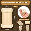 Thyle 60 Pcs Large Wooden Spools for Crafts 2 x 1.37 Inch Wooden Dowels for Crafts Easter Craft Supplies Empty Unfinished Barrel Wood Spools 0.3 Inch Opening Wood Ribbon Spool #1