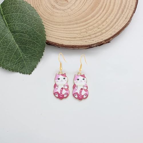 Lezmoii Cute Dangle Anime Cat Earrings For Girls Women Fun Animal Earrings Set (Cat B) #TOP5
