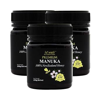 Pack of 3 Hi Well Premium Manuka 100% New Zealand Honey MGO 830+ 250g 8.8oz